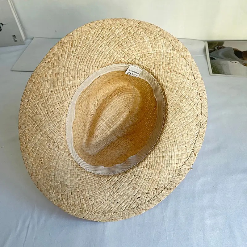 Spring Natural Solid Color Raf - Bucket Hat Straw 评论和价格